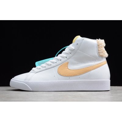 Nike Sb Zoom Blazer Mid Prm Beyaz / Altın Kaykay Ayakkabı Türkiye - D7ZTO2HB